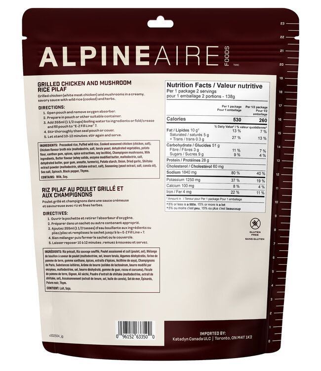 AlpineAire Grilled Chicken and Mushroom Wild Rice Pilaf
