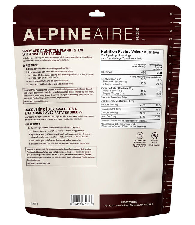 AlpineAire Spicy African Peanut Stew with Sweet Potatoes