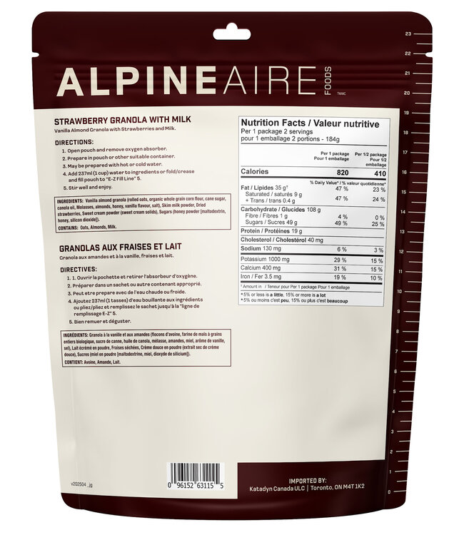 AlpineAire Strawberry Granola with Milk