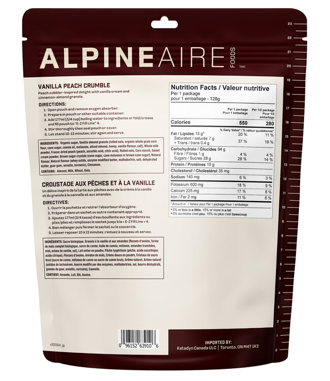AlpineAire Vanilla Peach Crumble