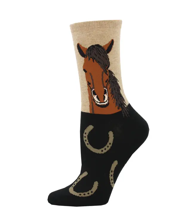 Sock Smith Horse Portrait Cotton Crew Socks