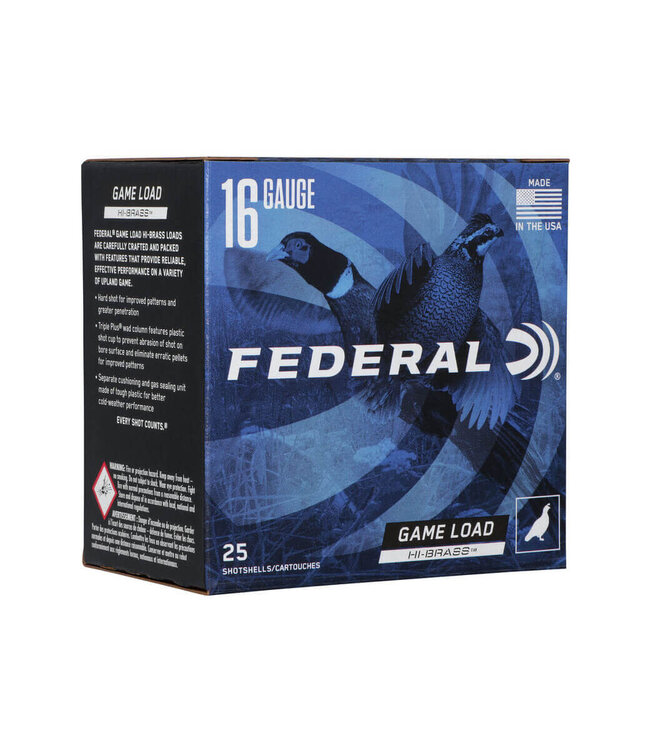 Federal Game Load Upland Hi-Brass Ammunition - 16 Gauge, 4 Shot, 2-3/4 in, 1 1/8 oz, 1295 fps