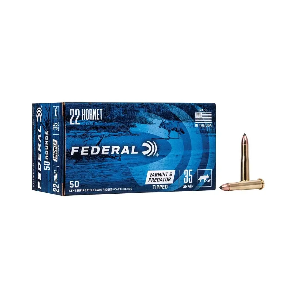 Federal Varmint & Predator Rifle Ammunition - 22 Hornet, 35 Grain, Tip ...