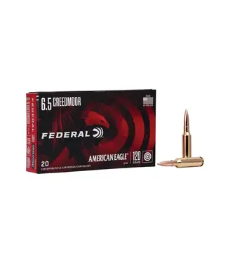 FEDERAL AMMO Federal American Eagle Rifle Ammunition - 6.5 Creedmoor, 120 Grain, Open Tip Match, 2900 fps