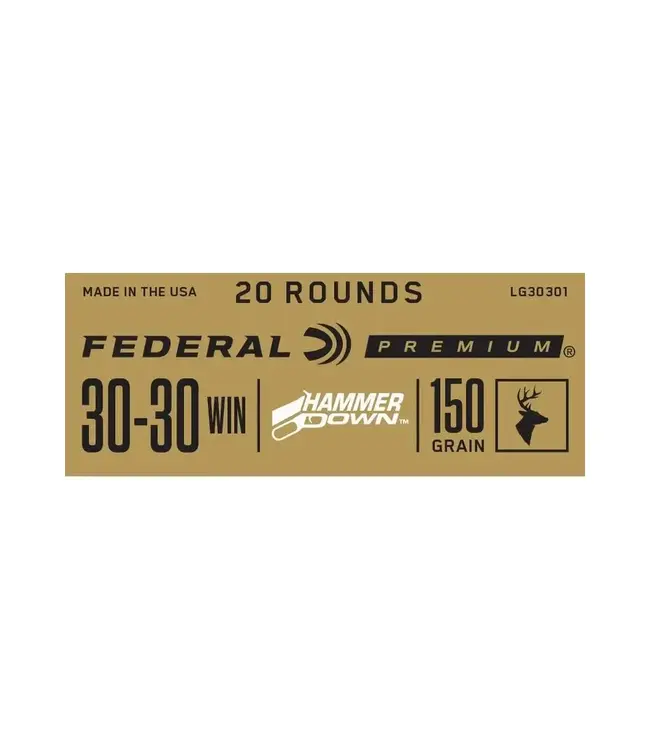 Federal HammerDown Rifle Ammunition - 30-30 Win, 150 Grain, Bonded Soft Point, 2390 fps
