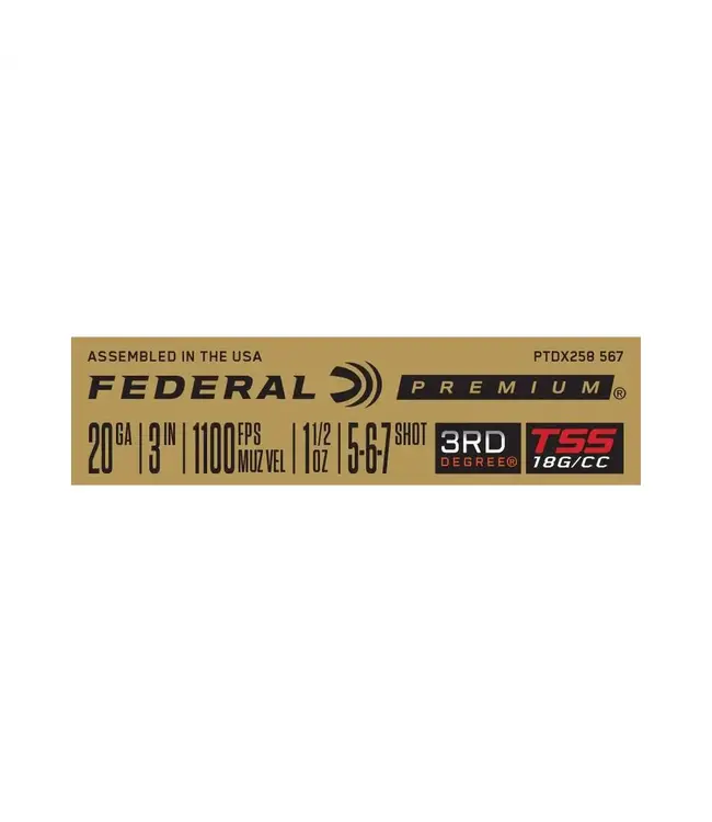 Federal 3rd Degree with Heavyweight TSS Ammunition - 20 Gauge, 5, 6 and 7 Shot, 3 in, 1 1/2 oz, 1100 fps