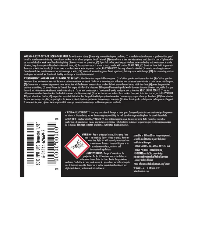 Federal 3rd Degree with Heavyweight TSS Ammunition - 20 Gauge, 5, 6 and 7 Shot, 3 in, 1 1/2 oz, 1100 fps