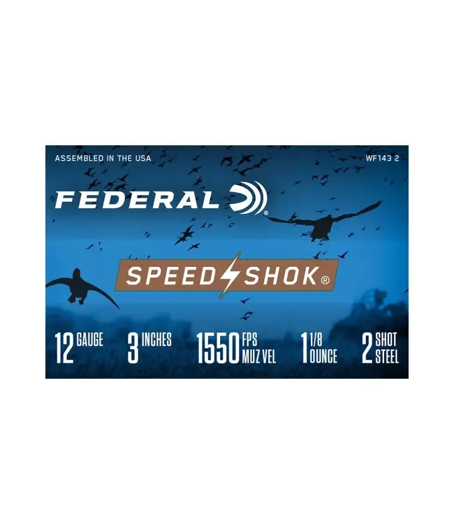 Federal Speed-Shok Ammunition - 12 Gauge, 2 Shot, 3 in, 1 1/8 oz, 1550 fps