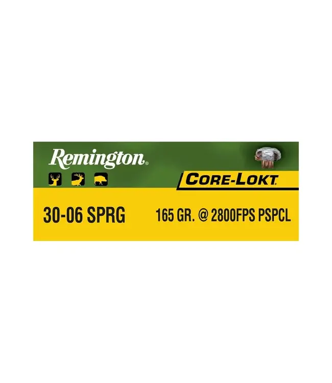 Remington Pointed Soft Point Core Lokt - 30-06 Springfield, 165 Grain, 2800 fps