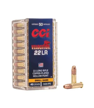 CCI AMMUNITION Velocitor HP Ammunition - 22 LR, 40GR, CPHP, 1435 fps [500 RND BULK]