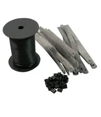 Zink Decoy Rigging Kit - 200' PVC Decoy Line| (12) 4 oz Strap Weights | 24 Line Crimps