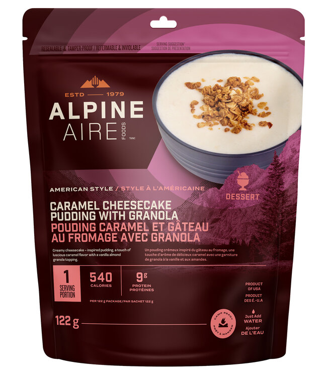 Alpine Aire Caramel Cheesecake Pudding with Granola