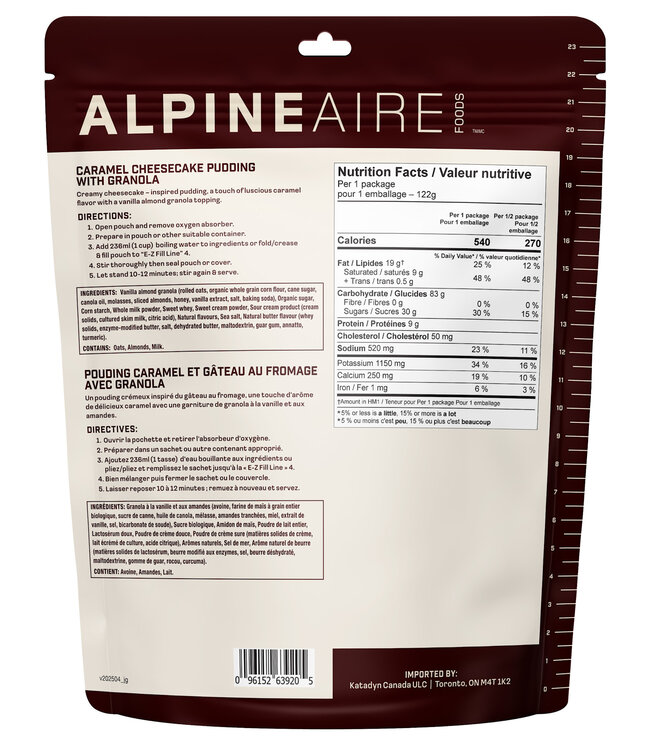 Alpine Aire Caramel Cheesecake Pudding with Granola