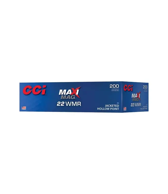 CCI Maxi-Mag Ammunition - 22 WMR, 40 Grain, Jacketed Hollow Point, 1875 fps