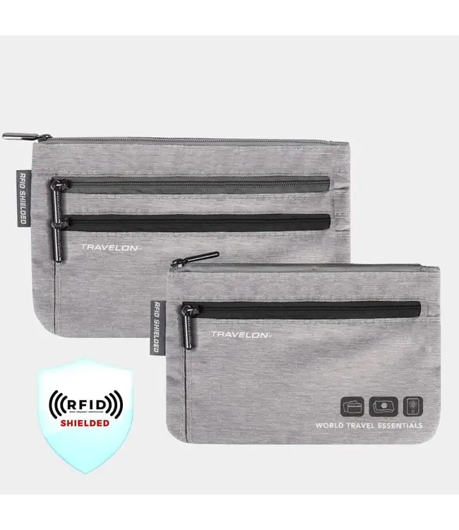 Travelon World Travel Essentials Set of 2 Currency & Passport Organizers