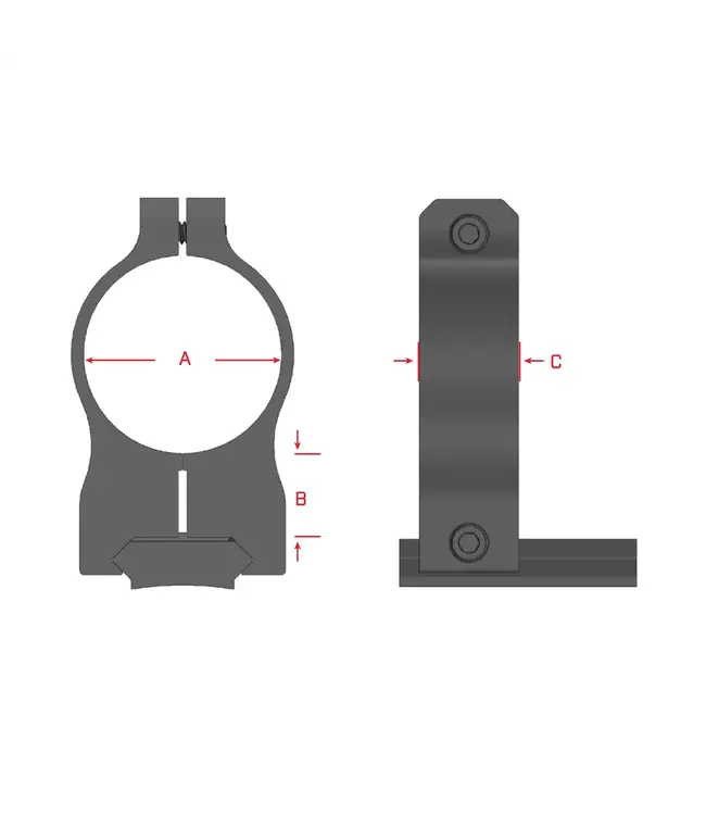 Warne Vapor 1 inch Rimfire, Medium Matte Rings