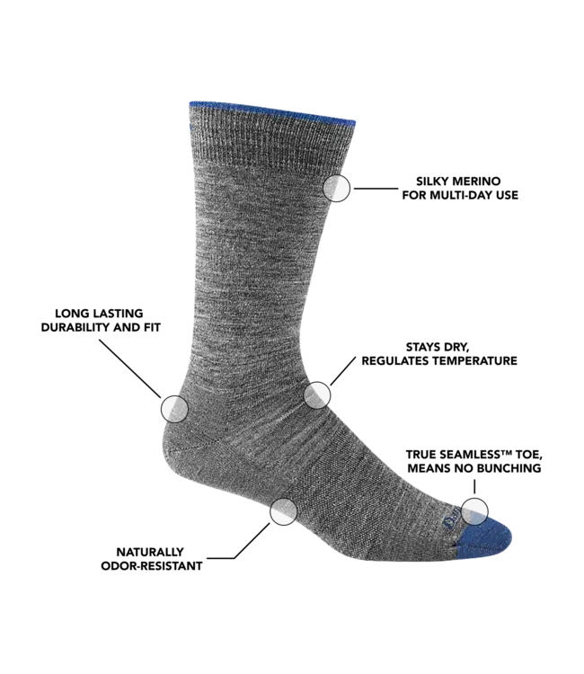 Darn Tough Men's Solid Crew Lightweight Lifestyle Socks