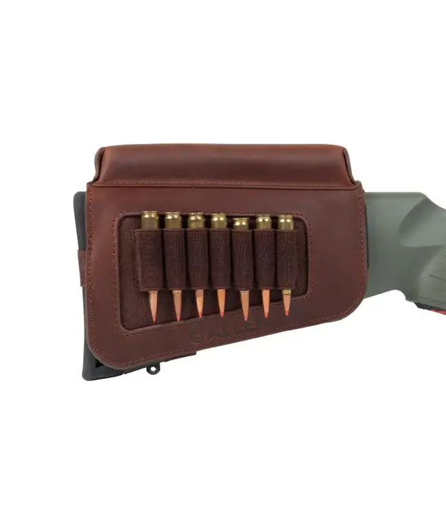 Allen Company Westcliff Leather Buttstock Cartridge Carrier with Cheek Piece, Brown