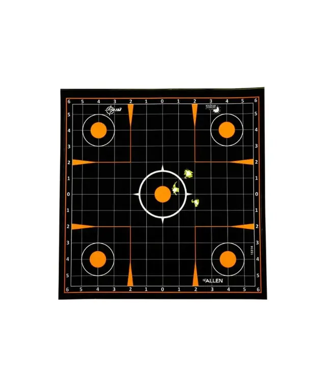 Allen Company EZ Aim Adhesive Splash Reactive Paper Shooting Targets, Sight-In Grid, 12"W x 12"H, 5-Pack