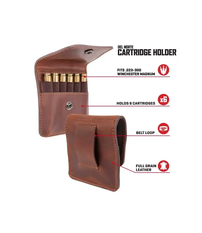 Allen Company Del Norte Leather Belt Loop Cartridge Holder, Brown