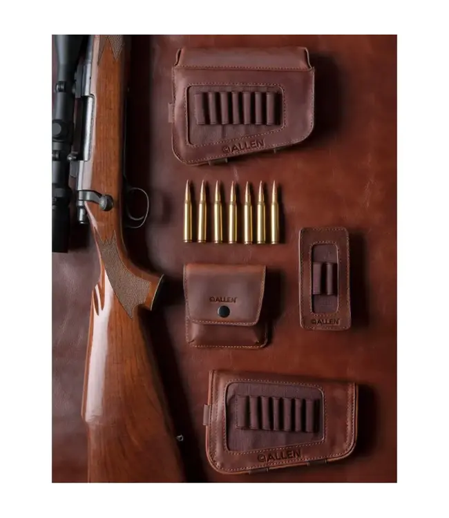 Allen Company New Castle Leather Buttstock Cartridge Carrier, Brown