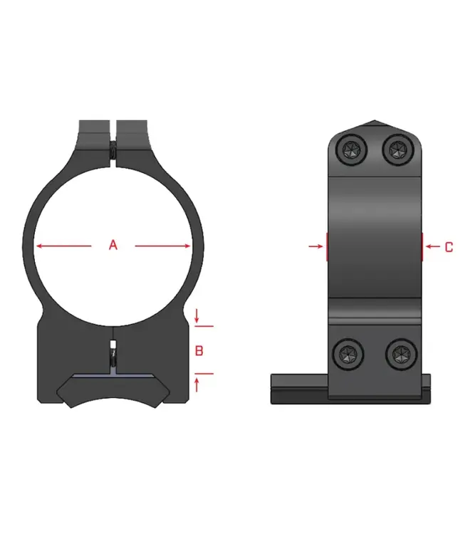 Warne 34mm, PA, Medium Matte Ringsv