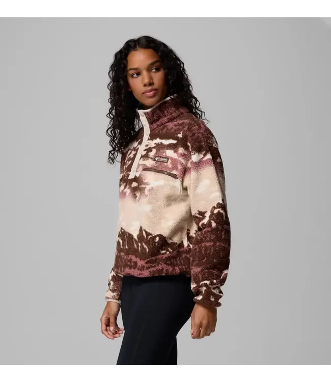 Columbia Women's Helvetia II Printed Cropped Half Snap Fleece Pullover