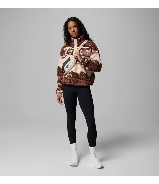 Columbia Women's Helvetia II Printed Cropped Half Snap Fleece Pullover