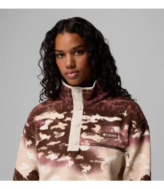 Columbia Women's Helvetia II Printed Cropped Half Snap Fleece Pullover