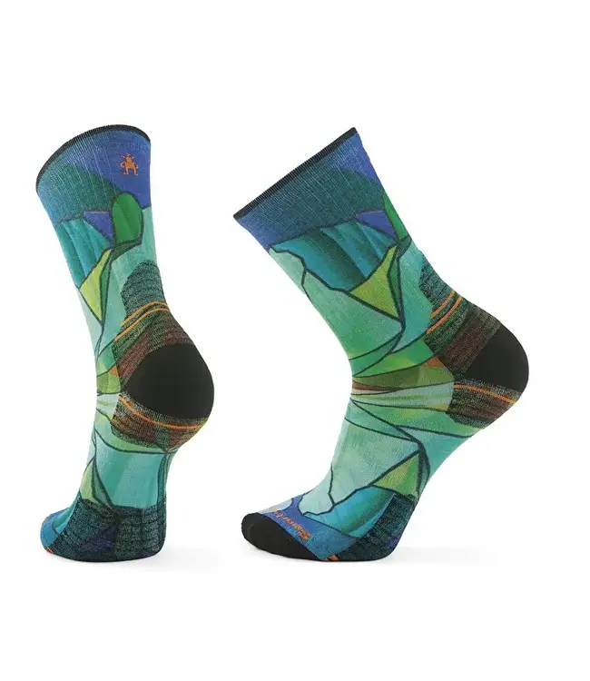 Smartwool Hike Targeted Cushion Mirror Mountain Print Crew Socks