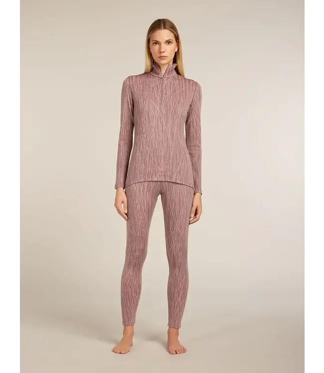 Icebreaker Women's Merino 260 Tech Vertex Long Sleeve Half Zip Thermal Top Delta Lines