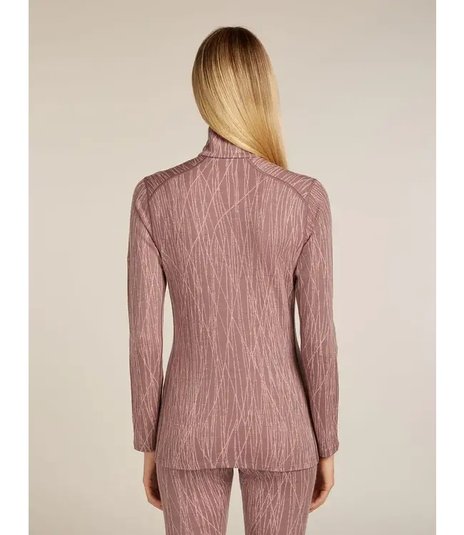 Icebreaker Women's Merino 260 Tech Vertex Long Sleeve Half Zip Thermal Top Delta Lines