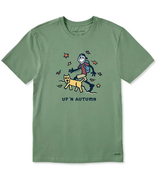 Life Is Good Men's Jake & Rocket Up 'n Autumn Short Sleeve Crusher Tee