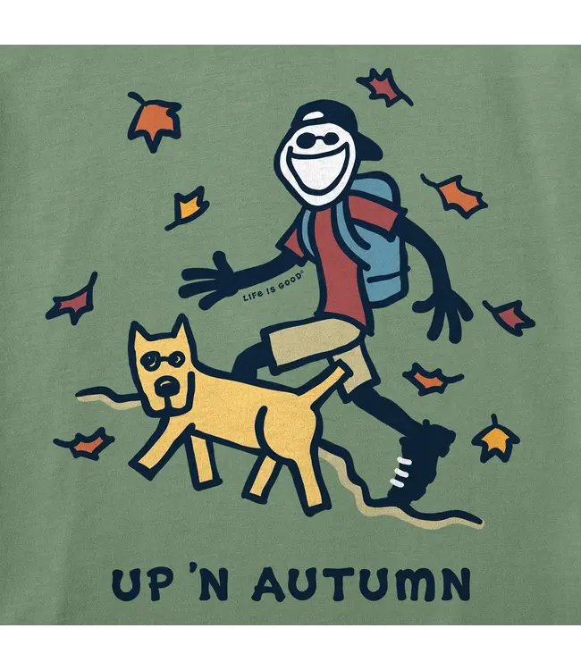 Life Is Good Men's Jake & Rocket Up 'n Autumn Short Sleeve Crusher Tee