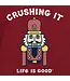 Life Is Good Men's Crushing It Nutcracker Short Sleeve Crusher Tee