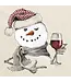 Life Is Good Women's Snowman w Red Wine Long Sleeve Crusher Vee