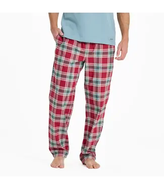 LIFE IS GOOD Life Is Good Men's Adirondack Red Holiday Plaid Classic Sleep Pant