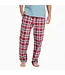 Life Is Good Men's Adirondack Red Holiday Plaid Classic Sleep Pant