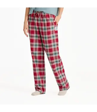 LIFE IS GOOD Life Is Good Women's Adirondack Red Holiday Plaid Classic Sleep Pant