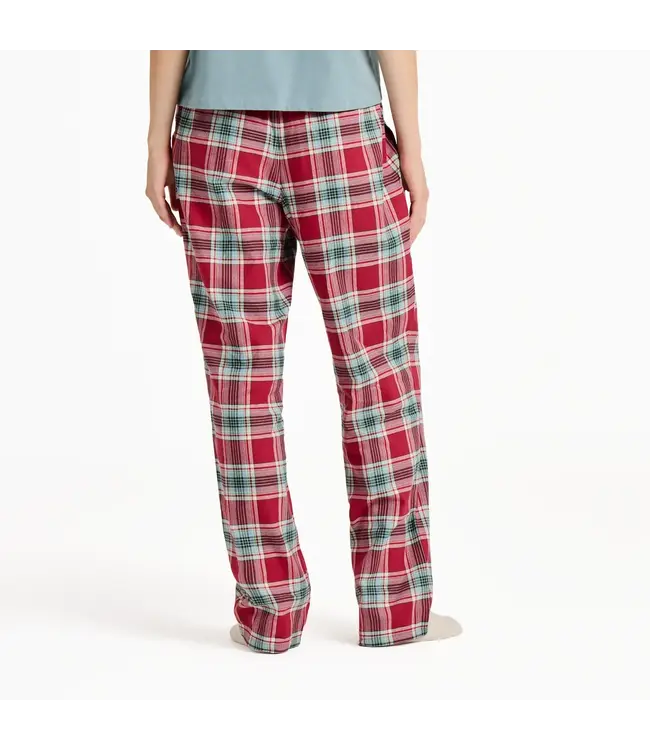 Life Is Good Women's Adirondack Red Holiday Plaid Classic Sleep Pant