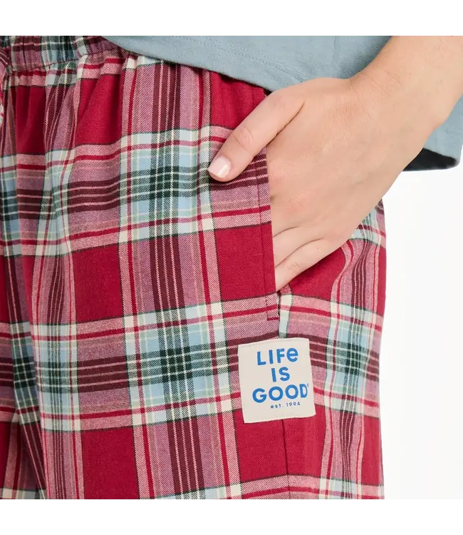 Life Is Good Women's Adirondack Red Holiday Plaid Classic Sleep Pant