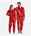 Hatley Adult Trees on Red Hooded Fleece Jumpsuit
