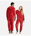 Hatley Adult Trees on Red Hooded Fleece Jumpsuit
