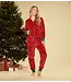 Hatley Adult Trees on Red Hooded Fleece Jumpsuit