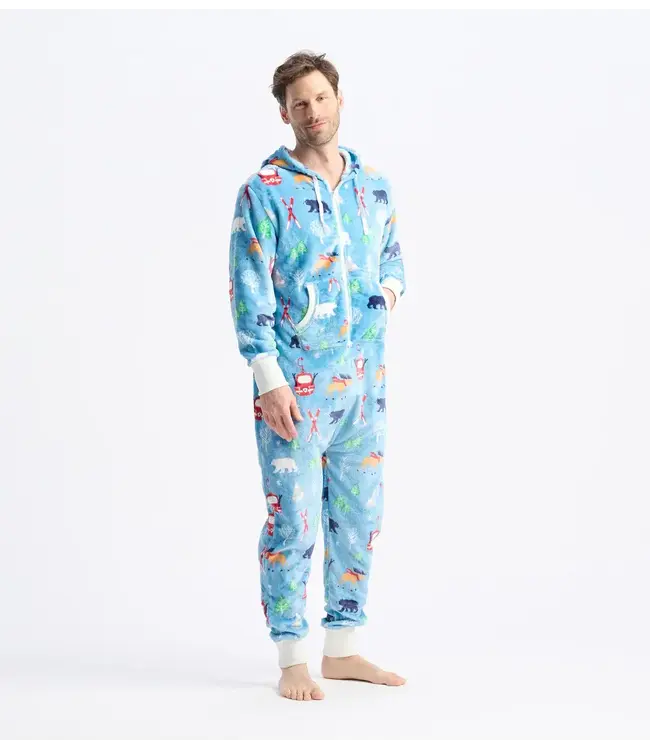 Hatley Adult Vintage Ski Hooded Fleece Jumpsuit