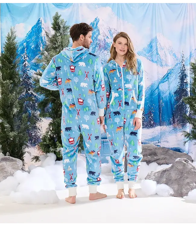Hatley Adult Vintage Ski Hooded Fleece Jumpsuit