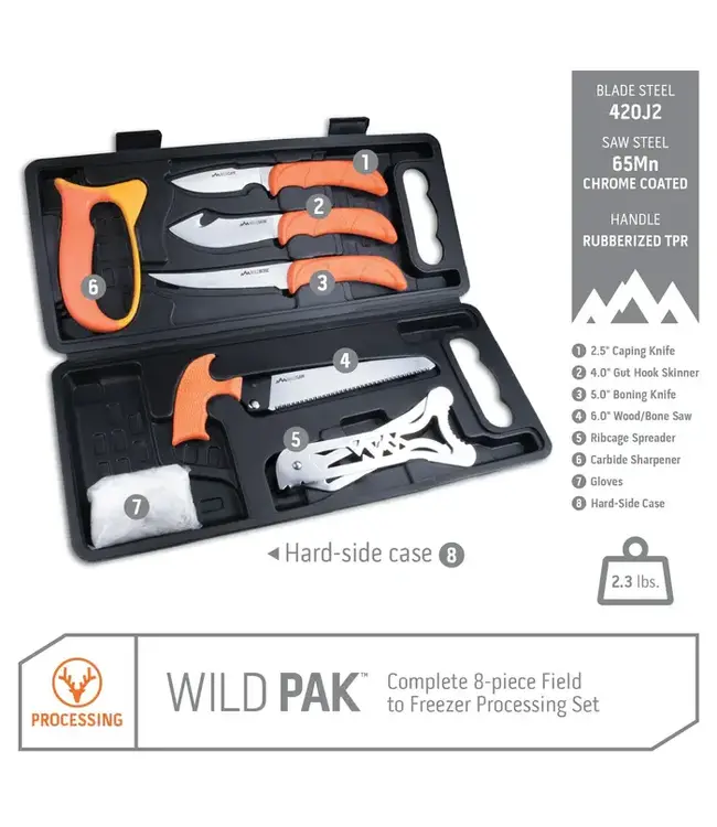 Outdoor Edge WildPak 8-Piece Game Processing Kit