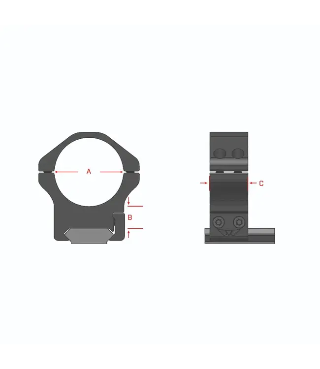 Warne 34mm, PA, Low Matte Rings