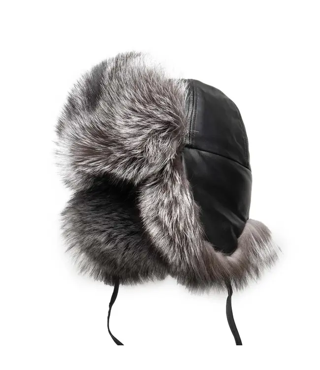Crown Cap Silver Fox Aviator Hat