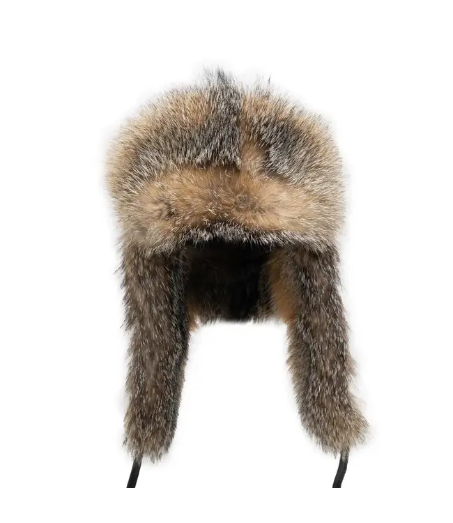 Crown Cap Web Exclusive-Vintage Leather Aviator with Grey Fox Trim